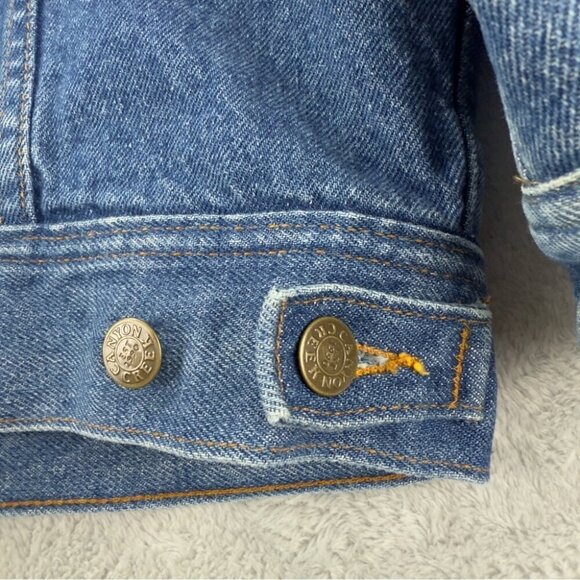 VTG Canyon Creek Storm Rider Blanket Lined Denim Trucker Jacket Men's Sz Medium - Picture 11 of 12